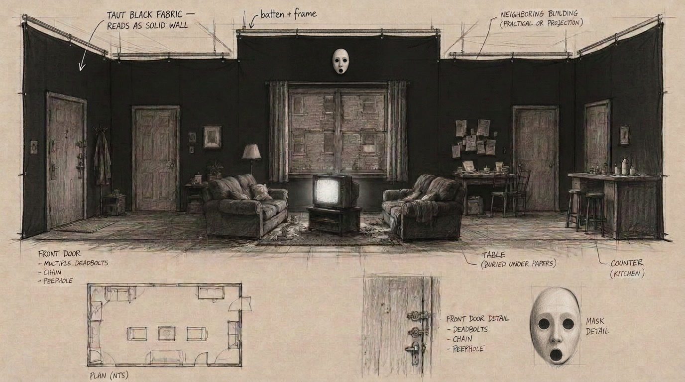 Set design concept sketch — The Apartment